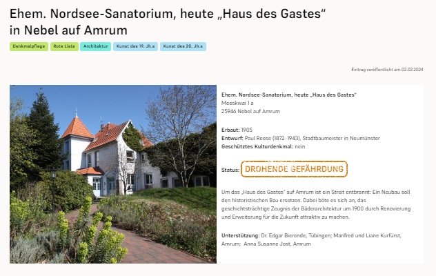 Rote Liste Eintrag Rote Liste Eintrag
